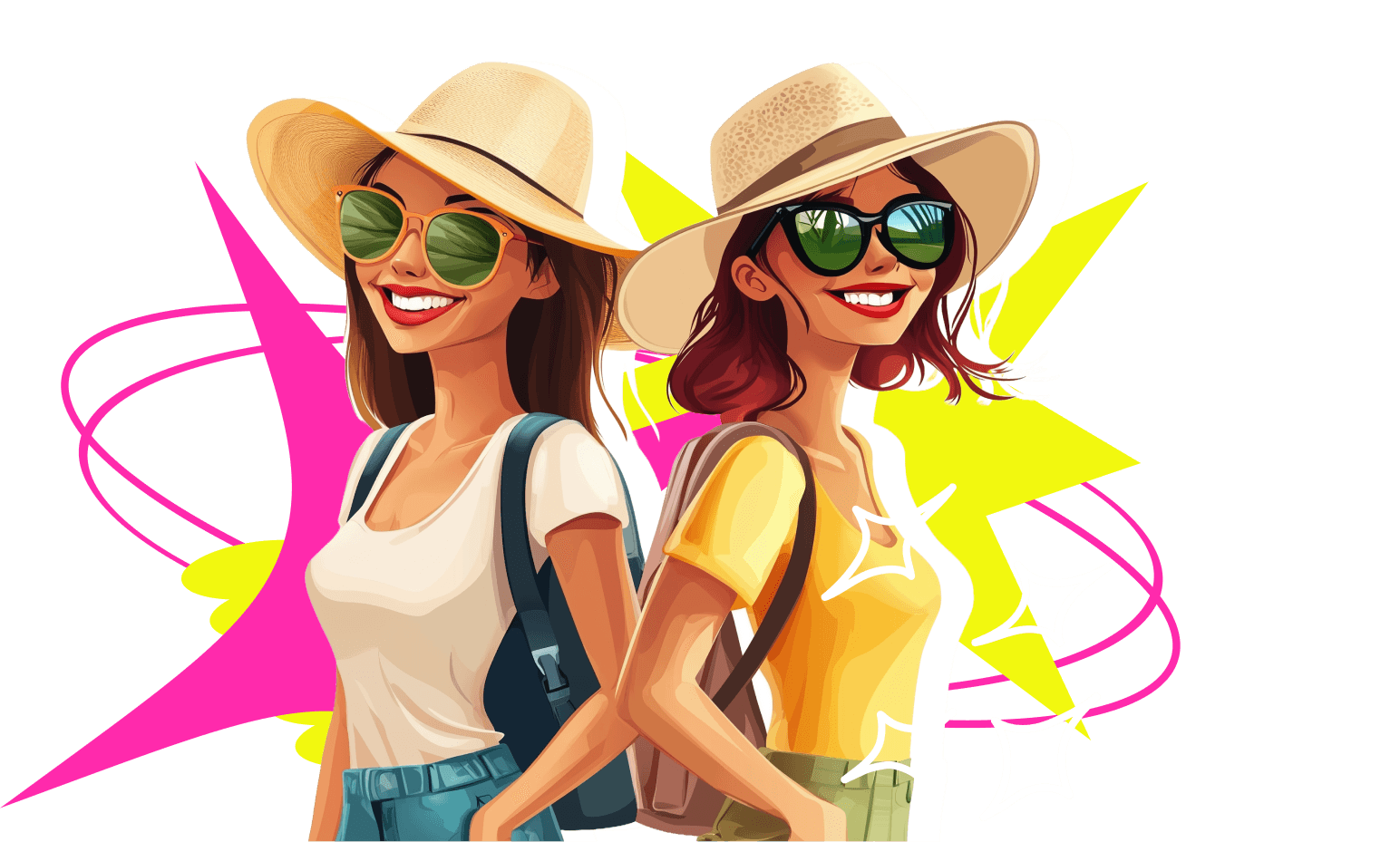 Travelers enjoying their journey